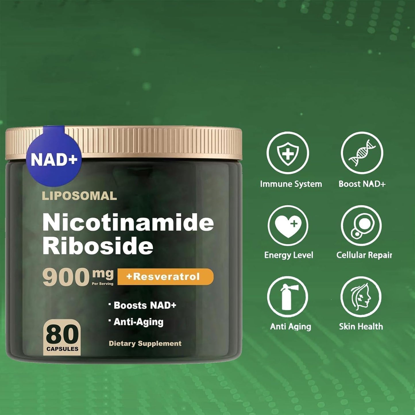 NAD+ Supplement for Anti-Aging, Energy & Focus