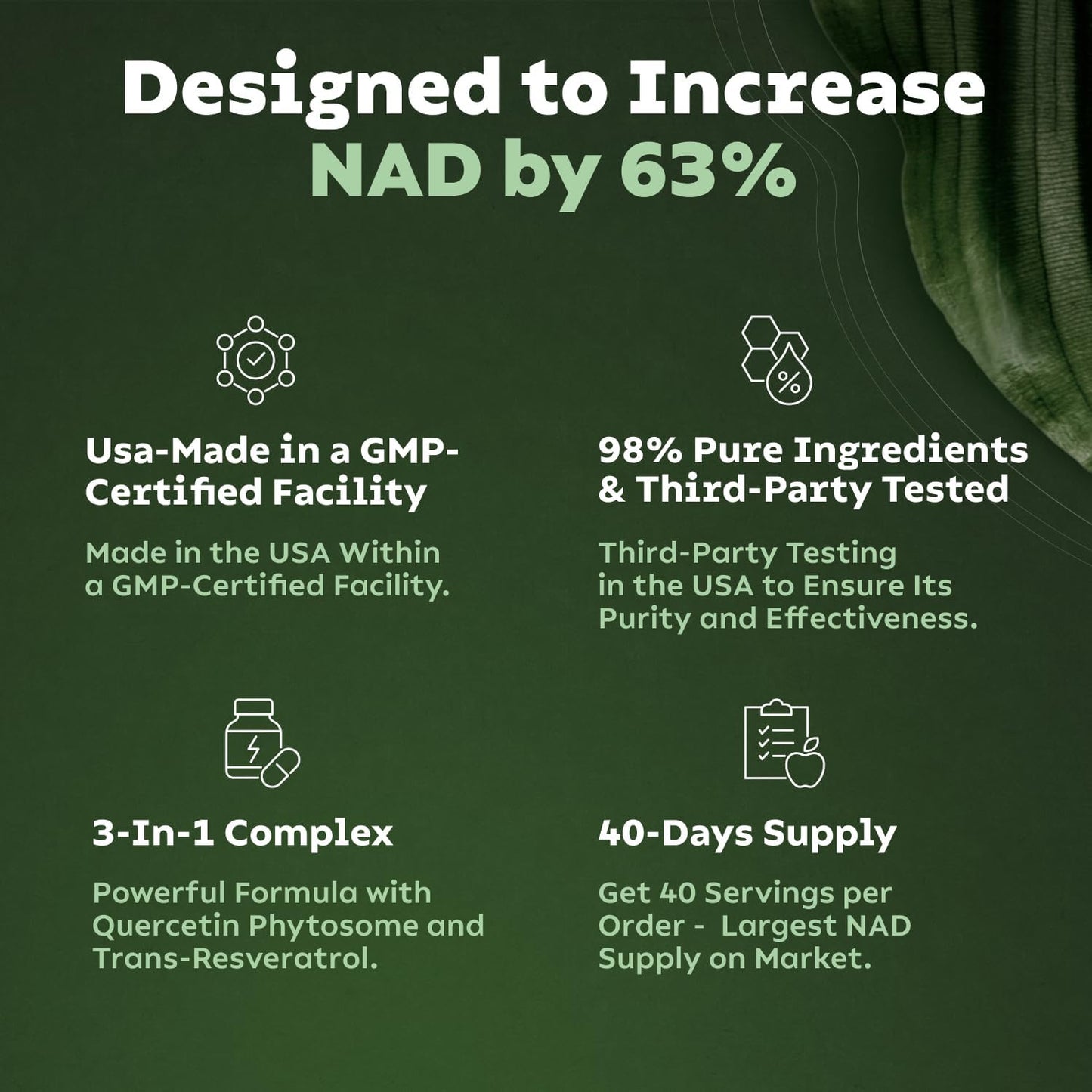 NAD+ Supplement for Anti-Aging, Energy & Focus